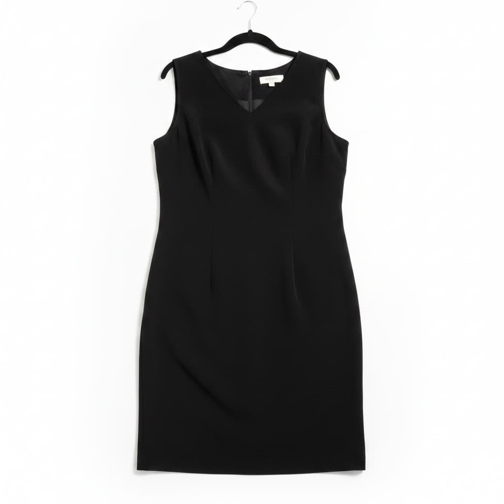 Studio C Plus Black Sleeveless V-Neck Sheath Dress, Women's Size 18W 4230580