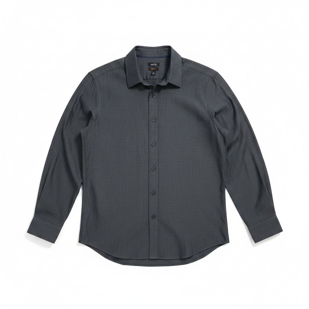 Apt 9 Slim Fit Long Sleeve Button Down Shirt, Charcoal Gray, Cotton, Men's Large