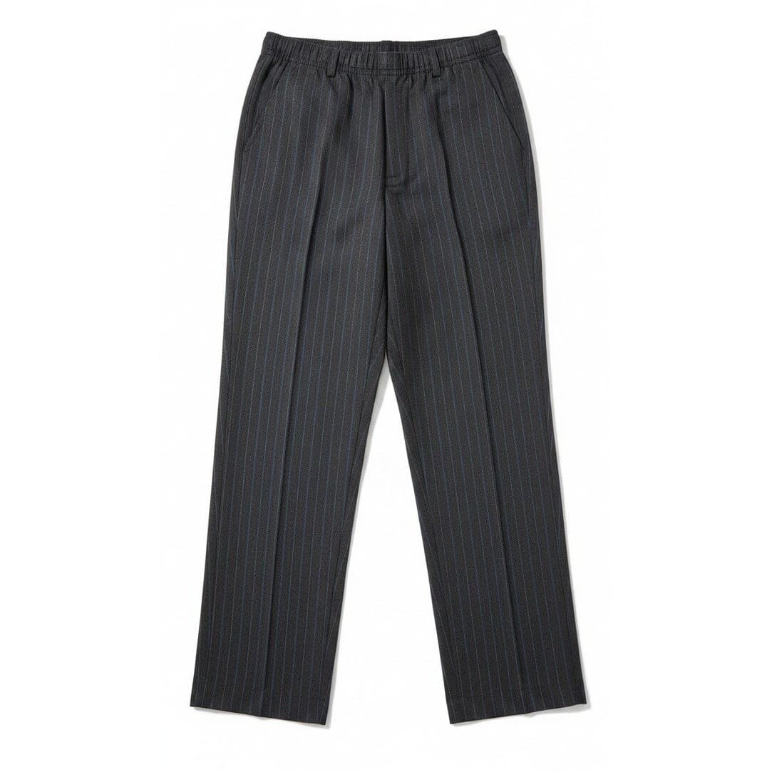 KR Essentials Grey Pinstripe Herringbone Elastic Waist Pants, Women's Size 16