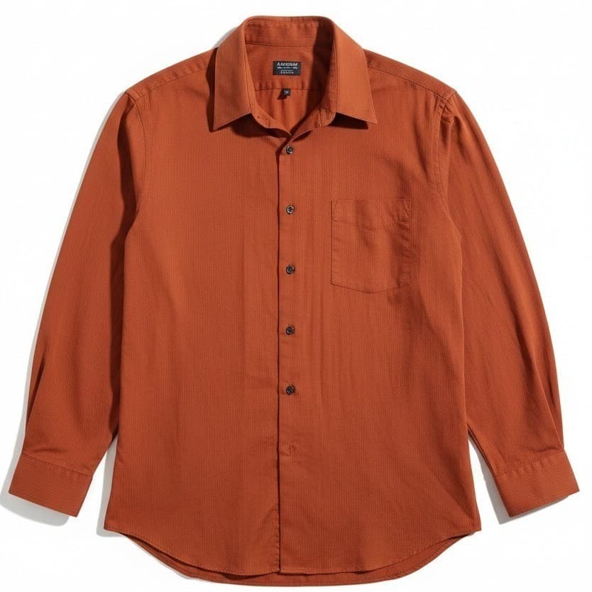 Arrow USA 1851 Burnt Orange Fitted Long Sleeve Button Down, Men's XXL 18 34/35