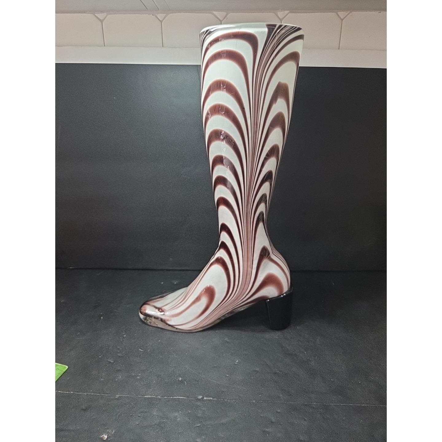 Murano Glass Fashion Boot Shape Vase, HandBlown Italian Art Decor, Home Accent