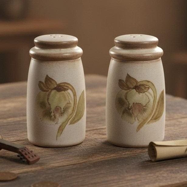 Denby Troubadour Salt & Pepper Pot Set, Vintage England Stoneware, Replacements