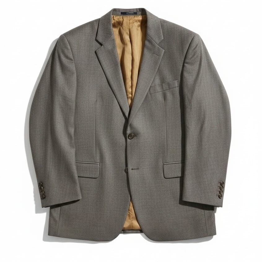 Ralph Lauren Wool Blazer Brown Two Button Sport Coat, Mens 42L, Made in Canada