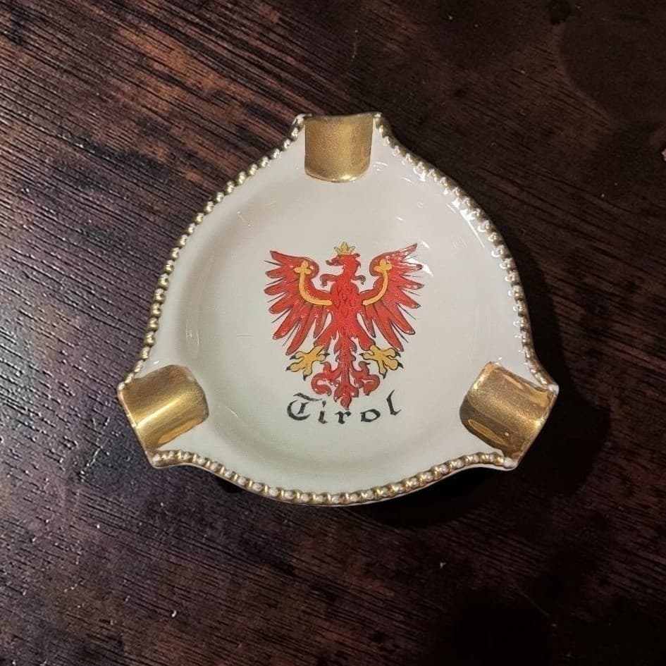 Bavaria Waldershof Ashtray, Tirol Germany Collectible Hand-painted Vintage Decor