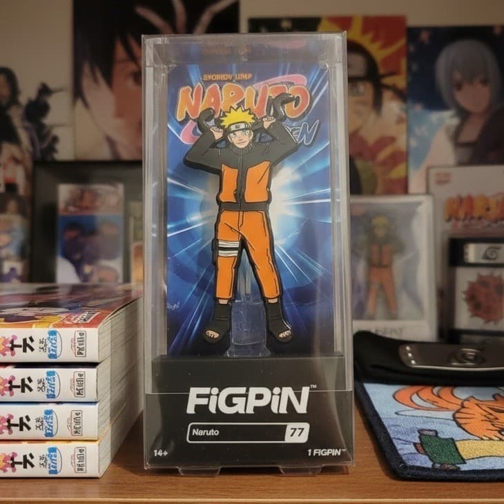 Naruto Shippuden Naruto Uzumaki FiGPiN #77 Enamel Pin Collectible Case