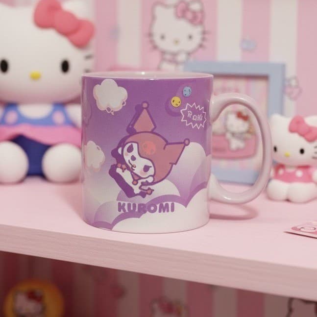 Sanrio Hello Kitty and Friends Kuromi Coffee Cup, Kawaii Ceramic Mug, Drinkware