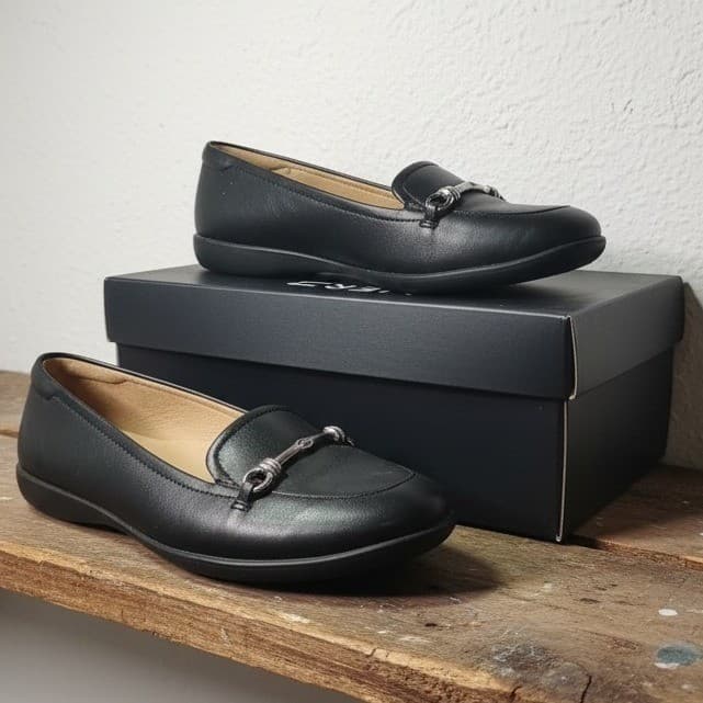 Naturalizer Florence Black Leather Horsebit Loafers, Women's 8M, G8662L1001