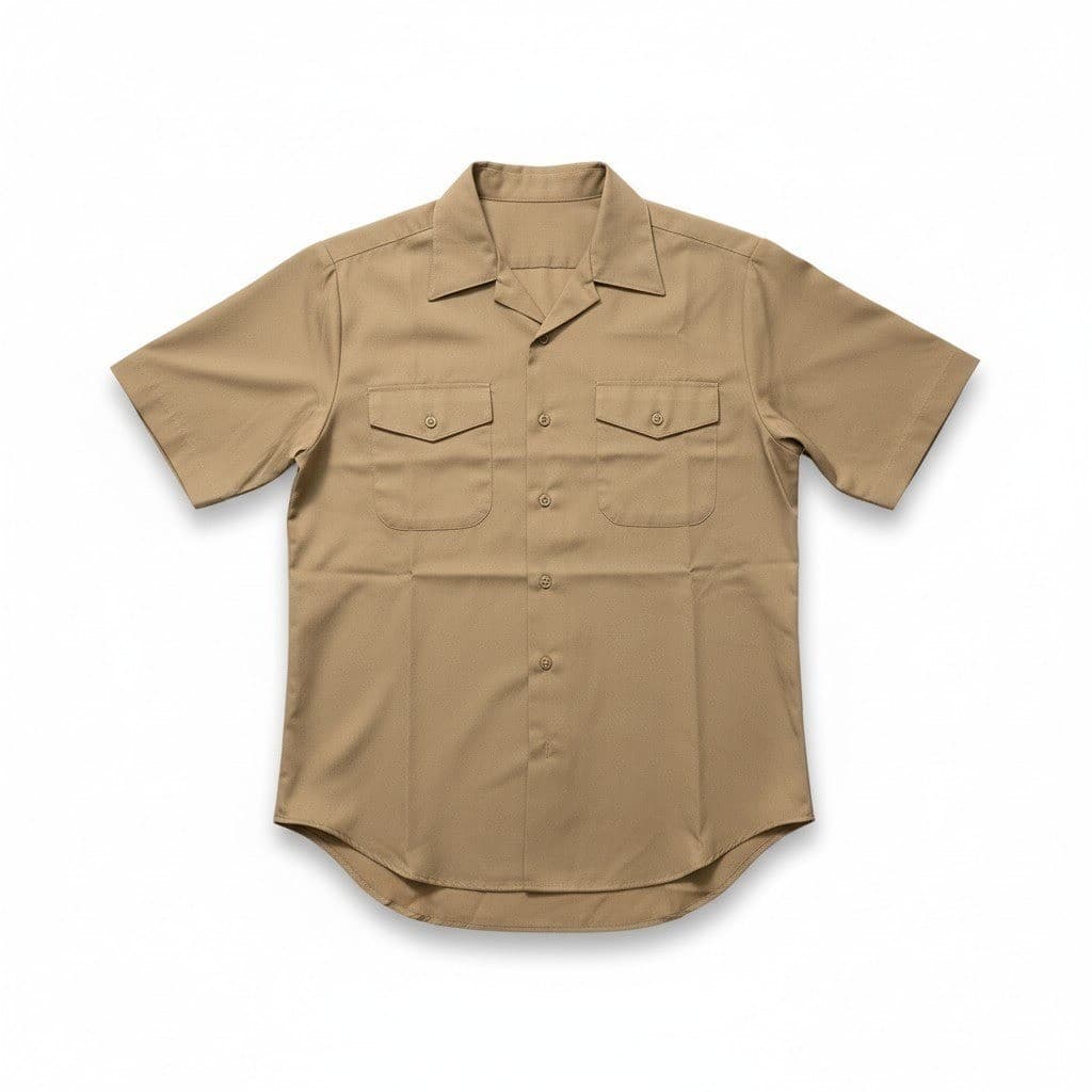 Creighton US Navy Official Uniform Shirt Khaki Tan Short Sleeve MIL-S-17613 16ML