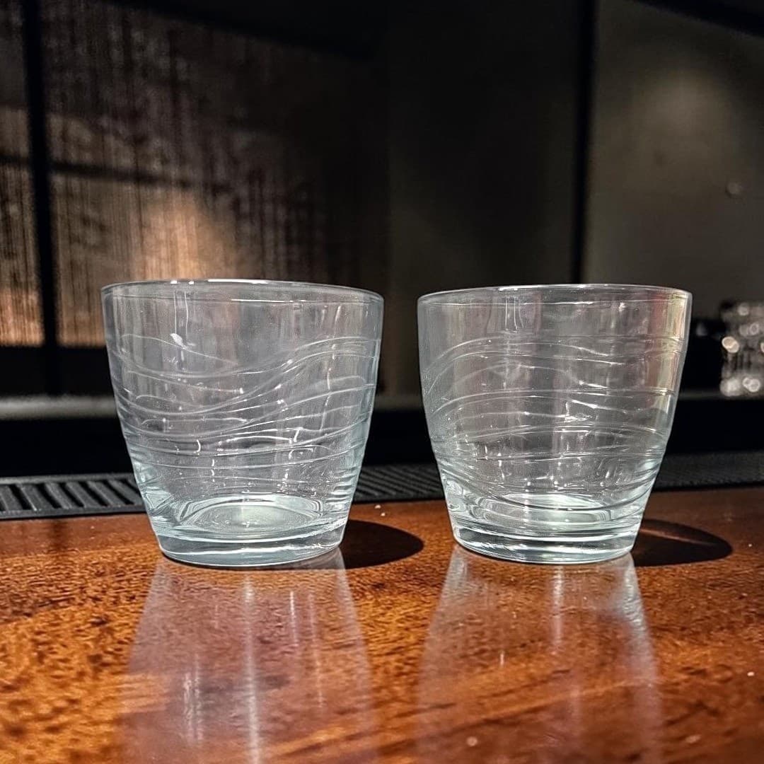 Libbey Orbita Old Fashioned Glasses, Set of 2, Replacement Wave Pattern Tumblers