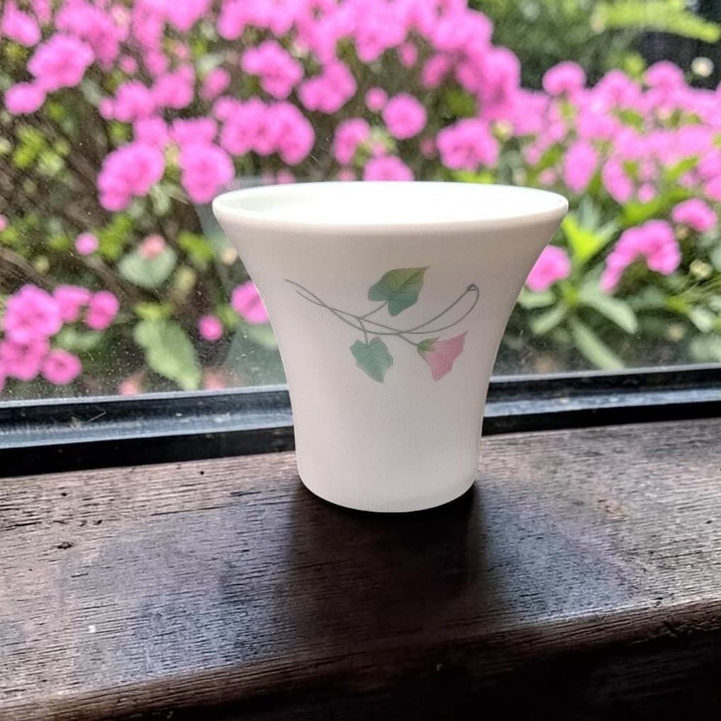 Porcelain Decorative Floral Pattern Vase, White Glossy Finish, Replacement Pot