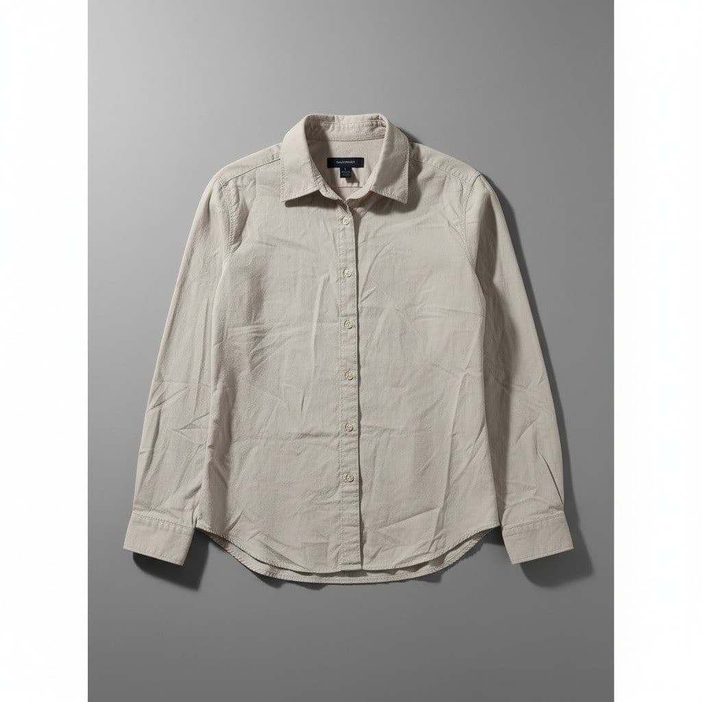 The Limited Tan Long Sleeve Button Down Shirt, Women's Small, Solid Professional