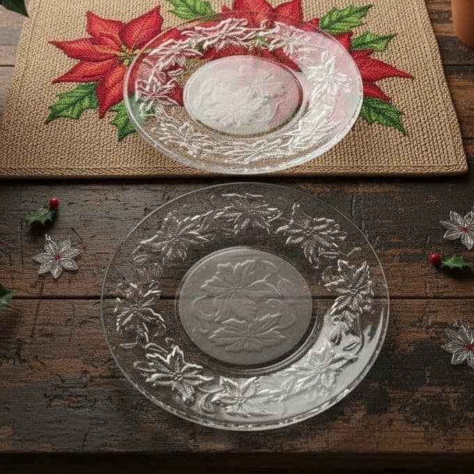 Princess House Fantasia Bread & Butter Plates, Set of 2, Vtg Frosted Dinnerware