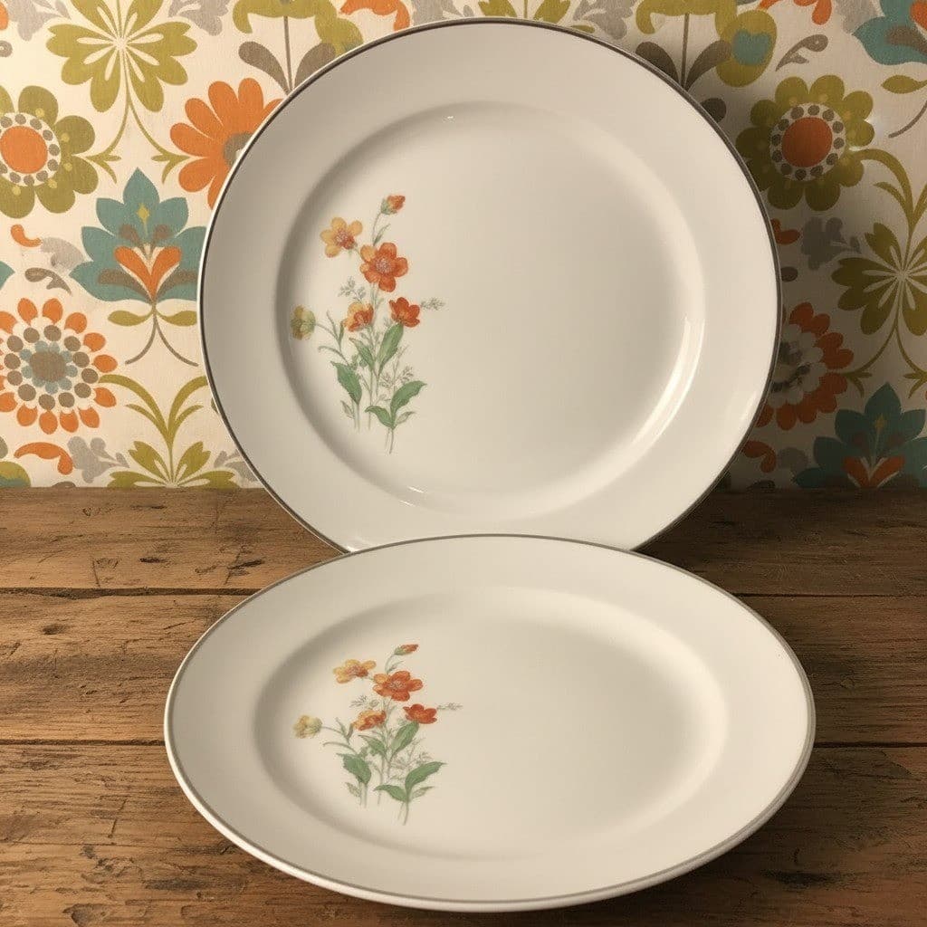 Universal Cambridge Camwood Bread Plates, Set of 2, Vintage Ivory Dinnerware