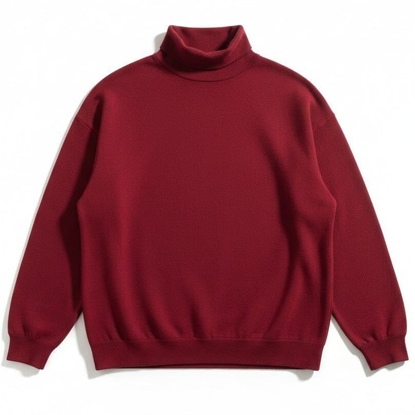 Gulf Traders Red Turtleneck Sweater, Cotton Long Sleeve Knit Pullover, Men's XXL