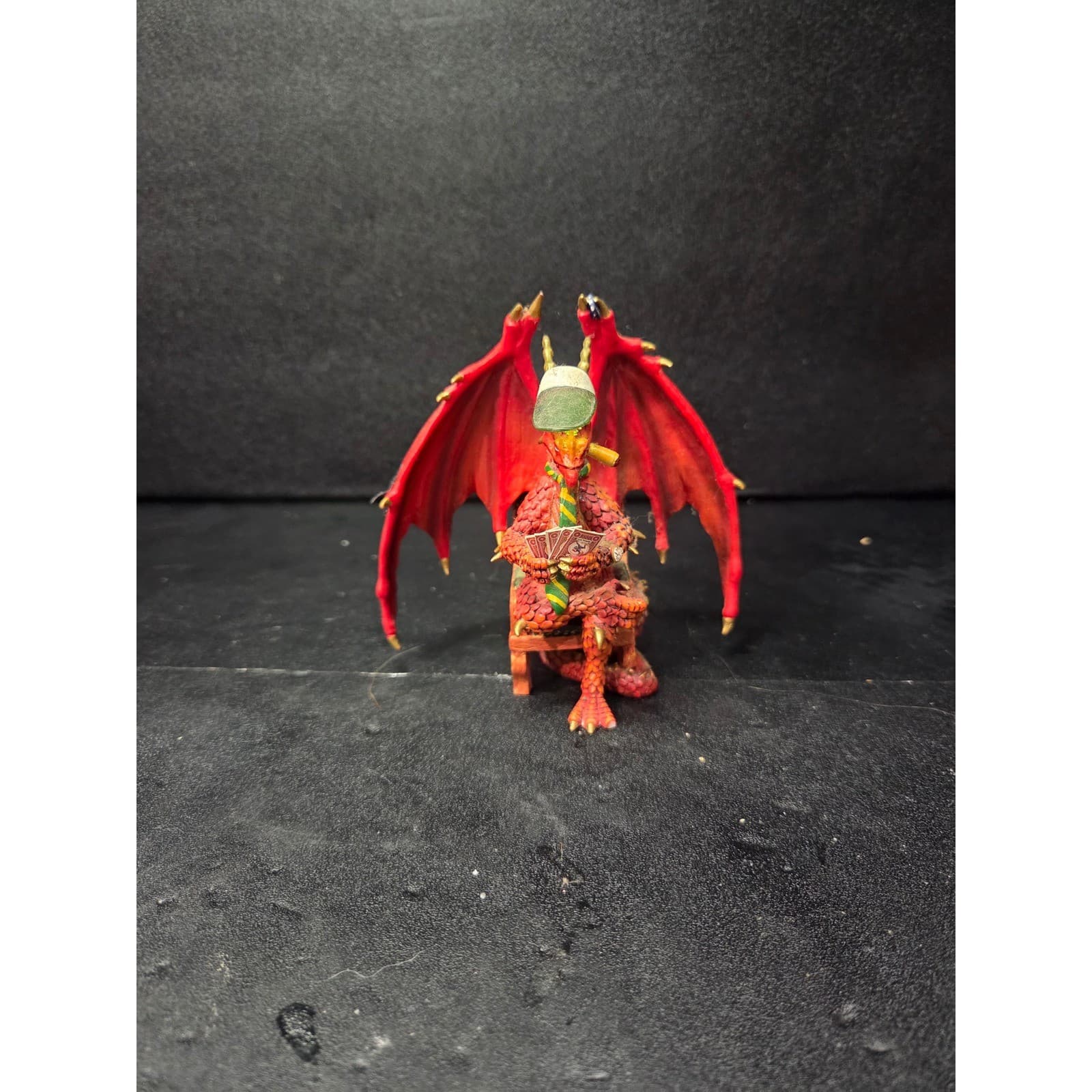 Hamilton Collection Holdin' Harry Dragon Figurine, Hold 'Em Or Fold 'Em, Flaw
