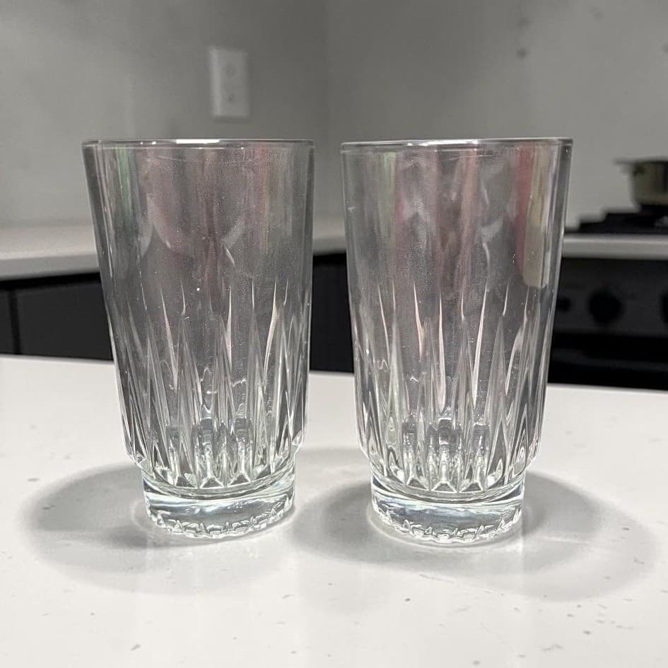 Libbey Duratuff Winchester Highball Glasses, Set of 2, Vintage Clear Tumblers