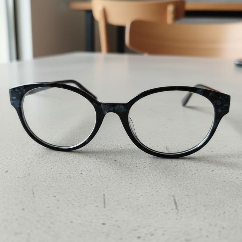 Aldi Blue Floral Round Reading Glasses +2.00 Magnification 51798 Womens Black