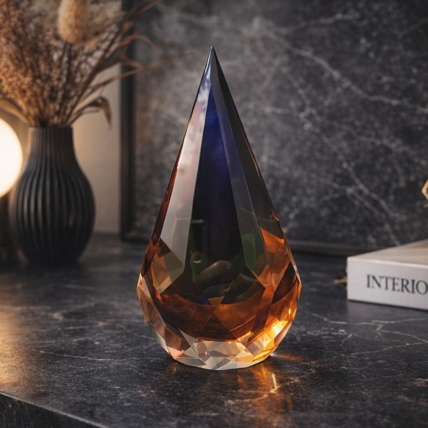 Alessandro Mandruzzato Italian Murano Diamond Faceted Sommerso Glass Figurine