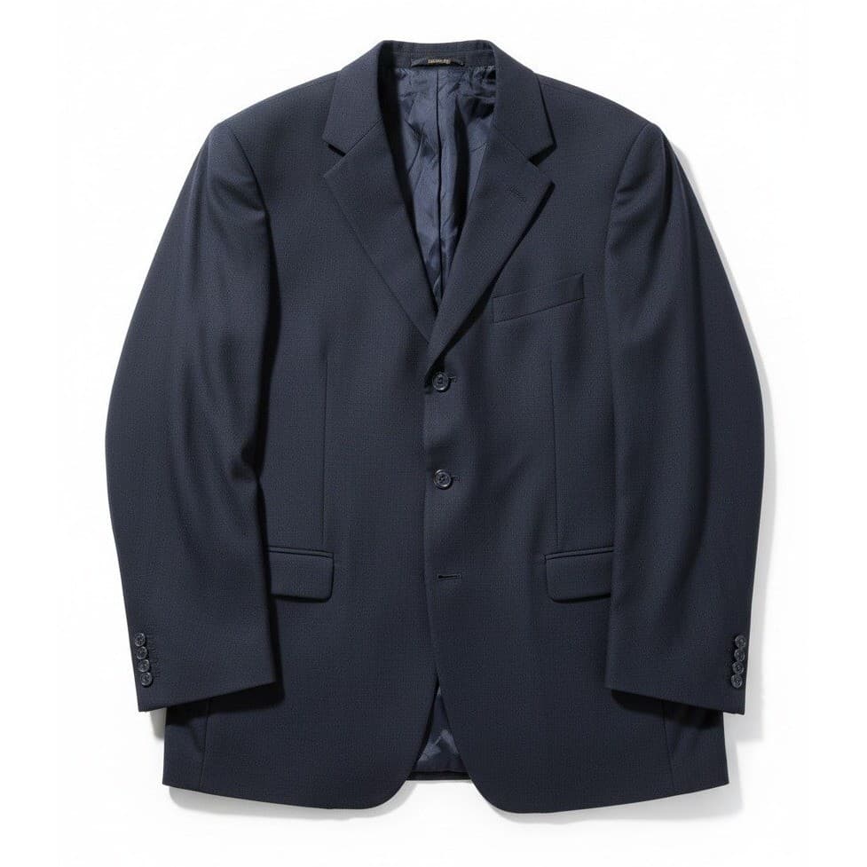 Brooks Brothers 346 Navy Blue Wool Stretch 3 Button Blazer, Men's 44L Sport Coat