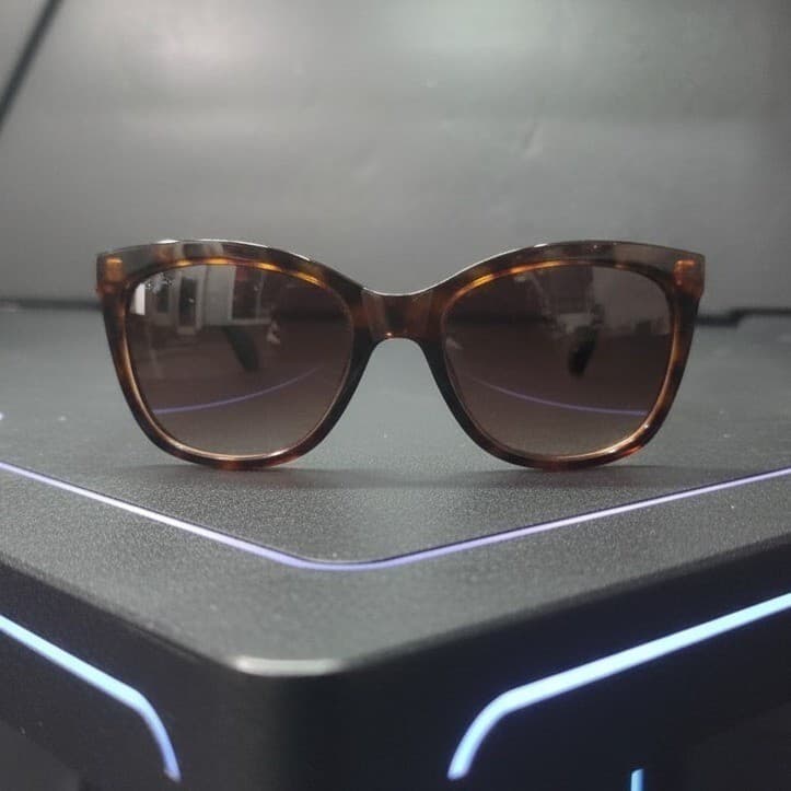 Tahari Women's Brown Tortoiseshell Cat Eye Sunglasses, Quilted Temples TH795