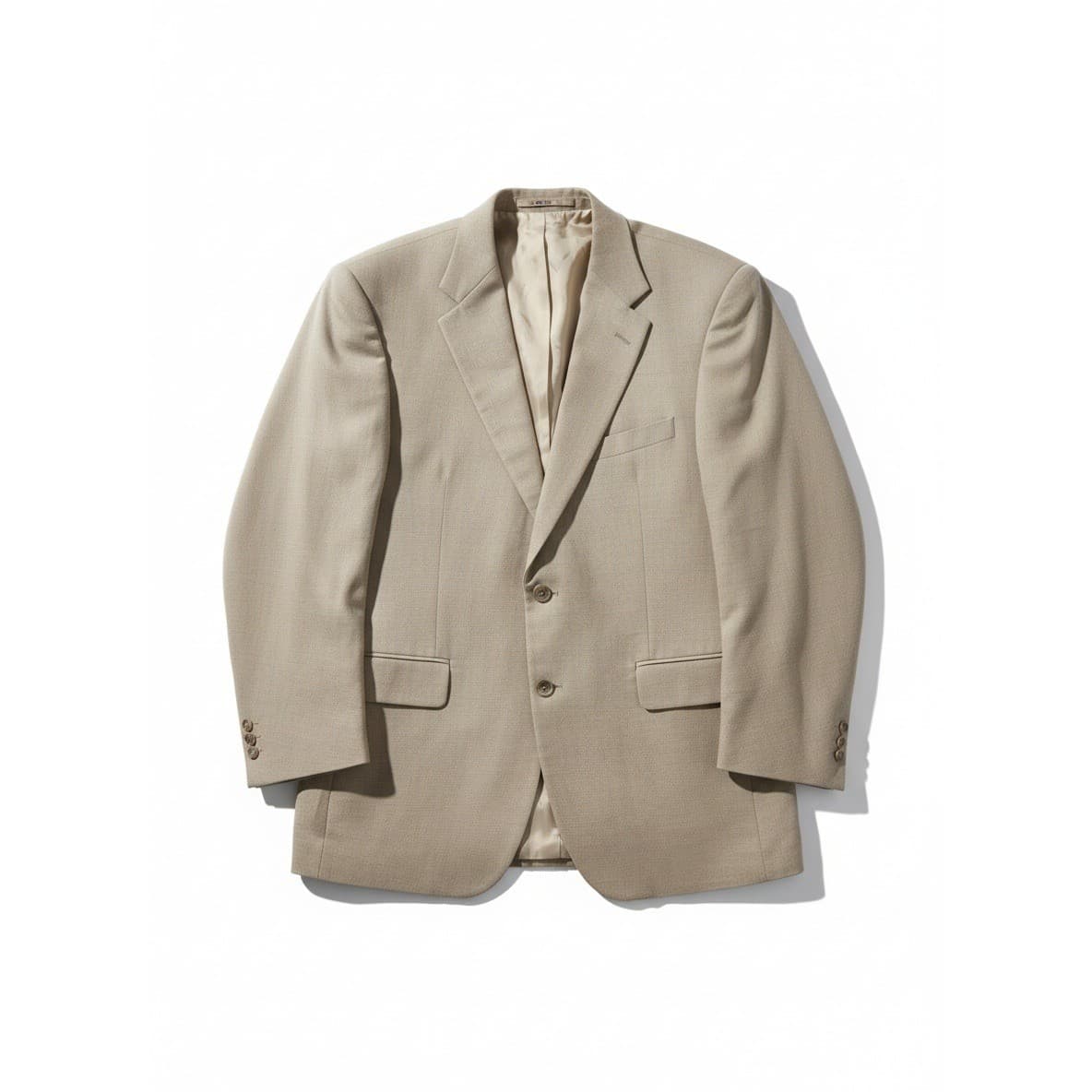 Brooks 346 Tan Wool Linen Blend 2-Button Sport Coat, Men's 41R Beige Blazer