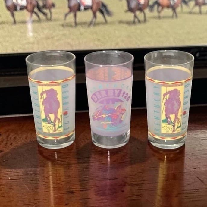 Kentucky Derby Mint Julep Tumblers, Set of 3, Vintage Churchill Downs Glasses