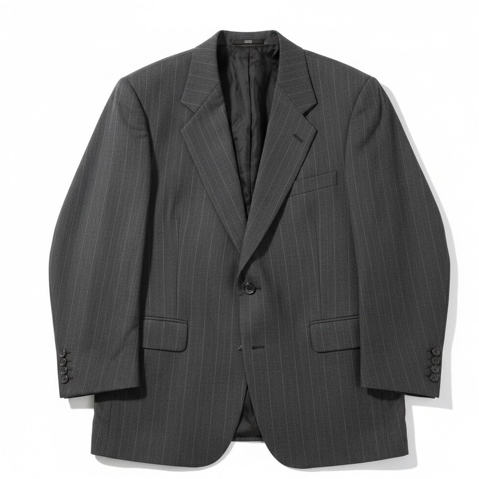 Kingsridge Imperial Pinstripe Blazer, Charcoal Grey Suit Jacket USA, Men's 44R