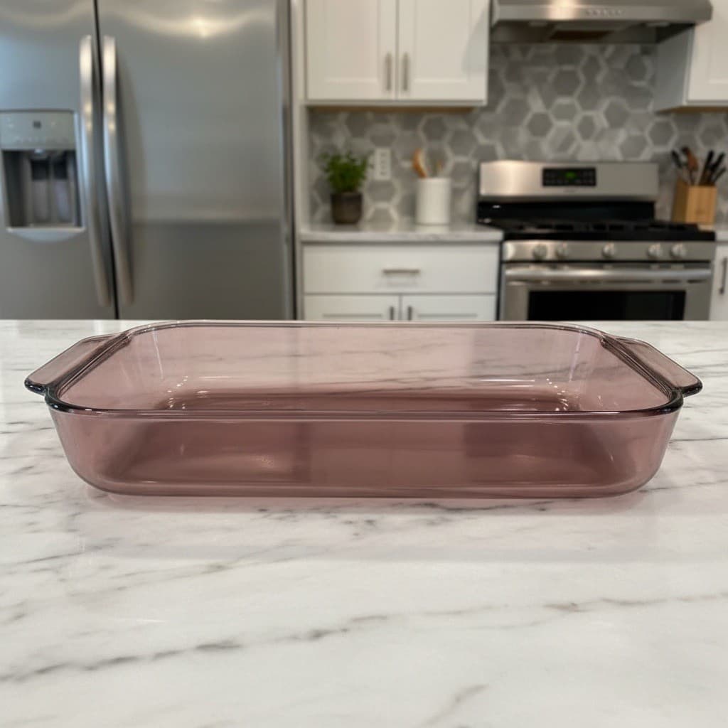 Pyrex Cranberry Glass 7x11 Casserole, 2 Qt Rectangle Bake Dish, Vintage Ovenware