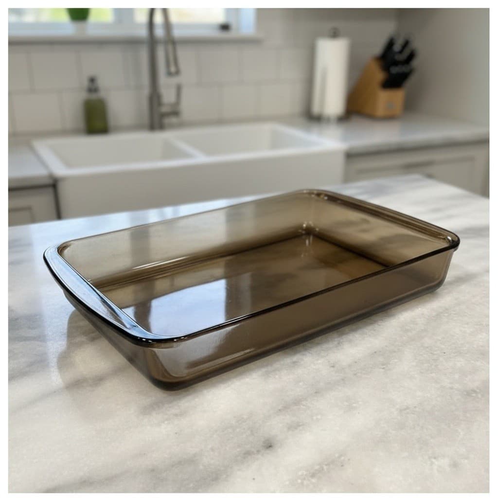 Pyrex Amber Glass Casserole #232, 2L Vintage Square Baking Dish, USA Ovenware