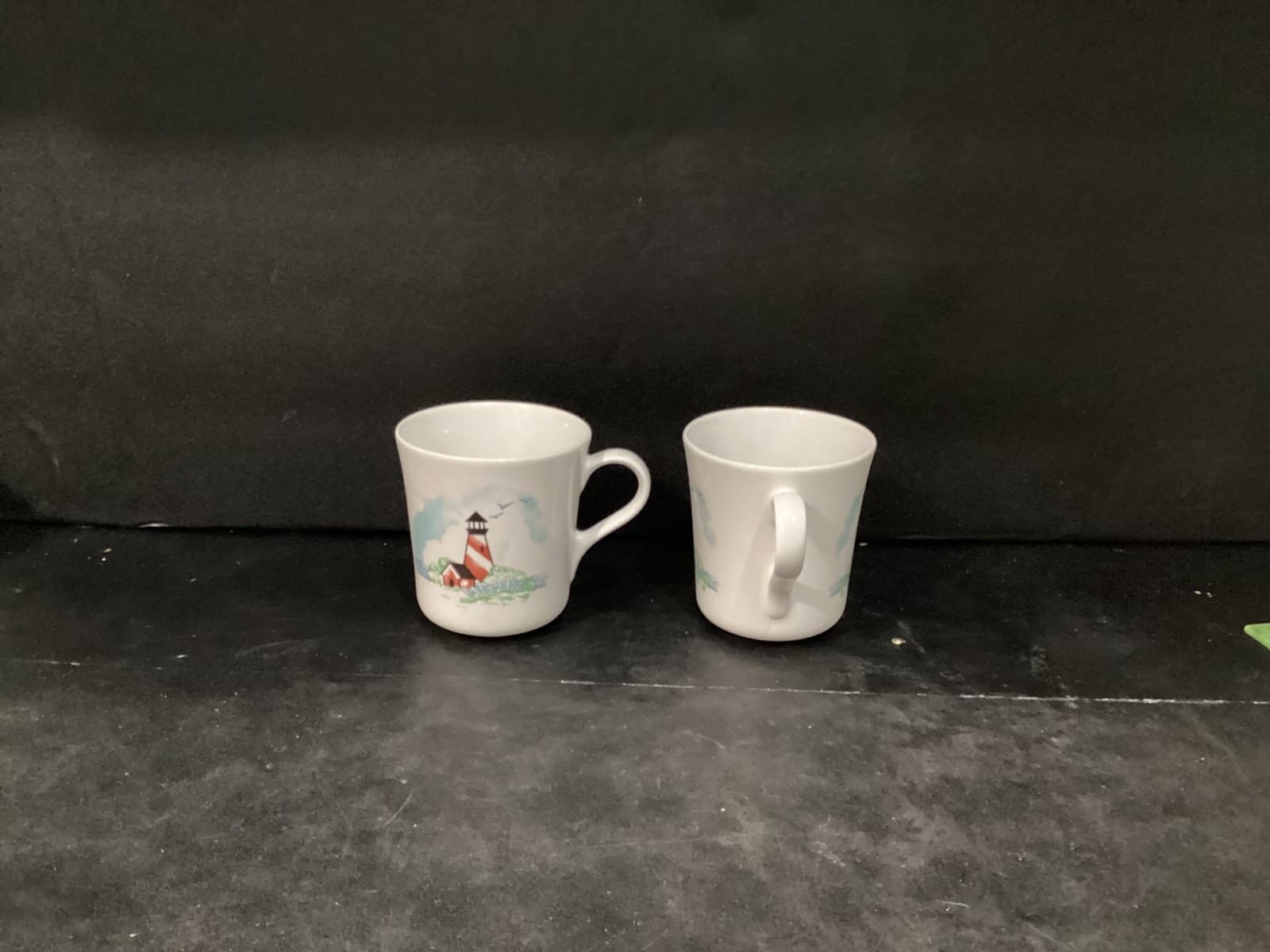 Corelle Coordinates Stoneware Set of 2 Coffee Cups Mugs Outer Banks Lighthouse