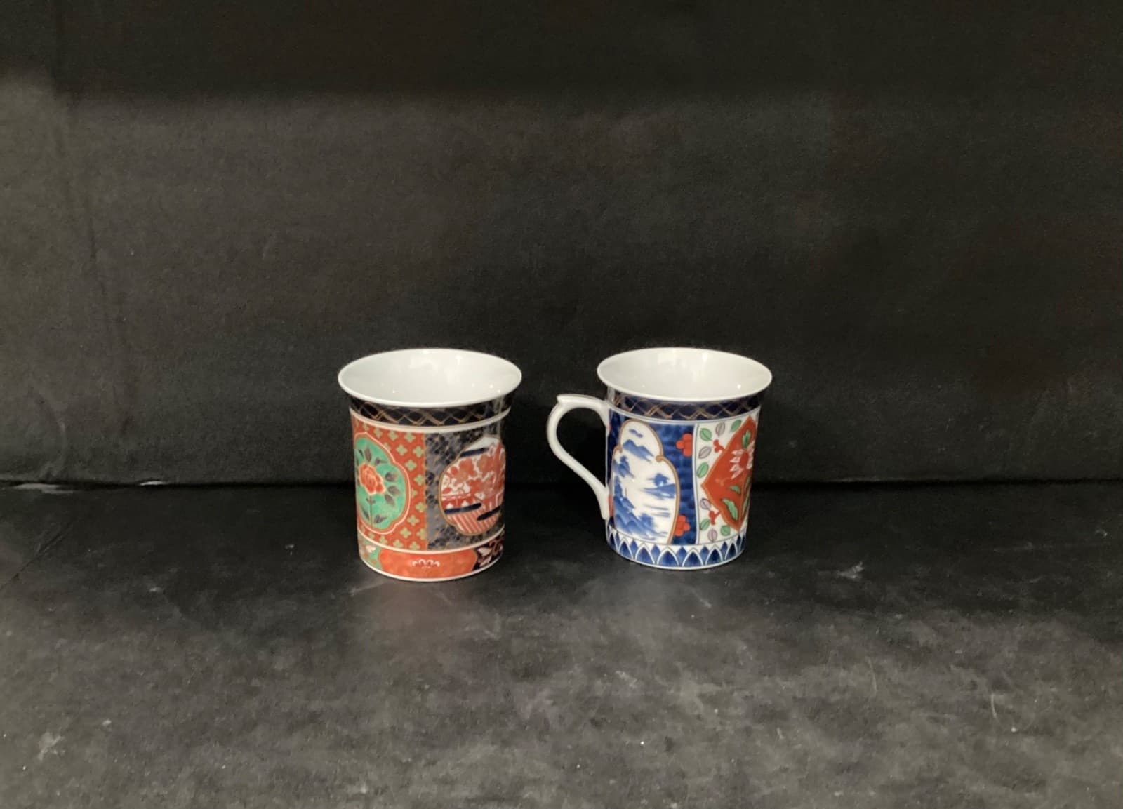 Vintage AMARI Takahashi Porcelain Coffee Mugs Tea Cups Set of 2