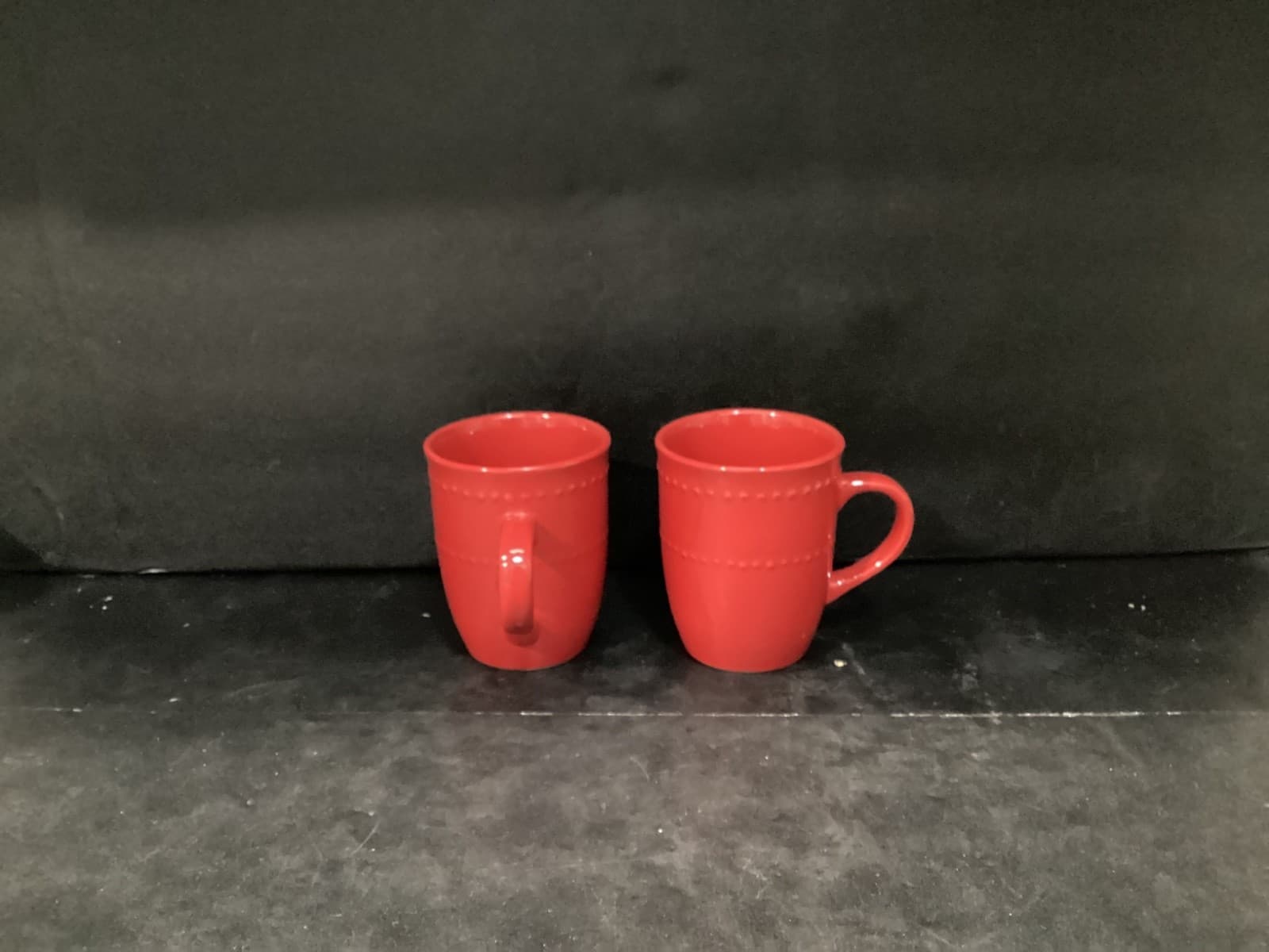 Royal Norfolk Red Ceramic Coffee Mugs Cups 4.5" Set of 2