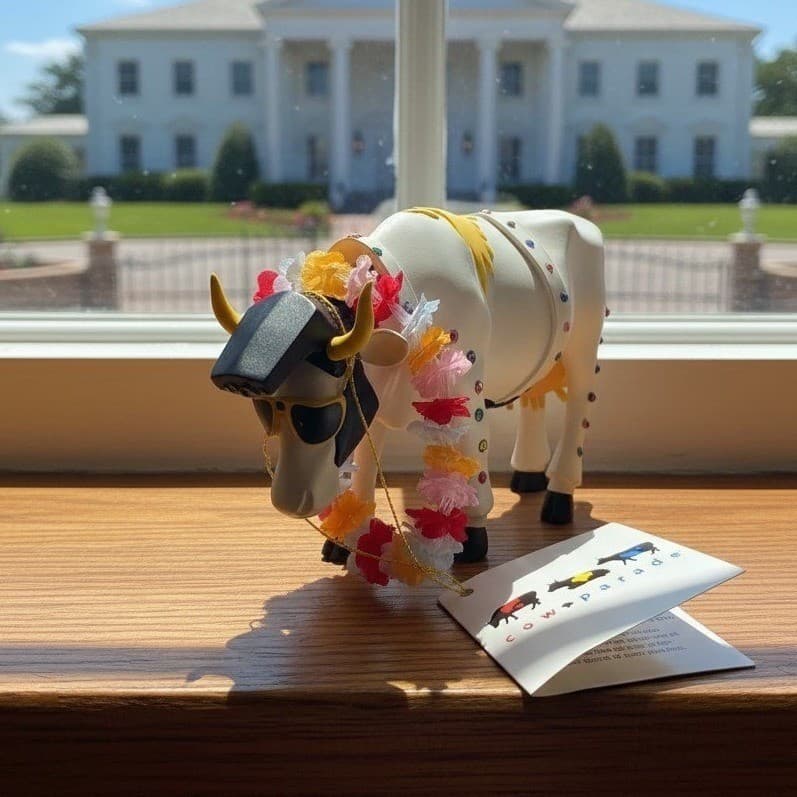 Cow Parade Rock-n-Roll Figurine, Westland Giftware, #9137, Box/Tag