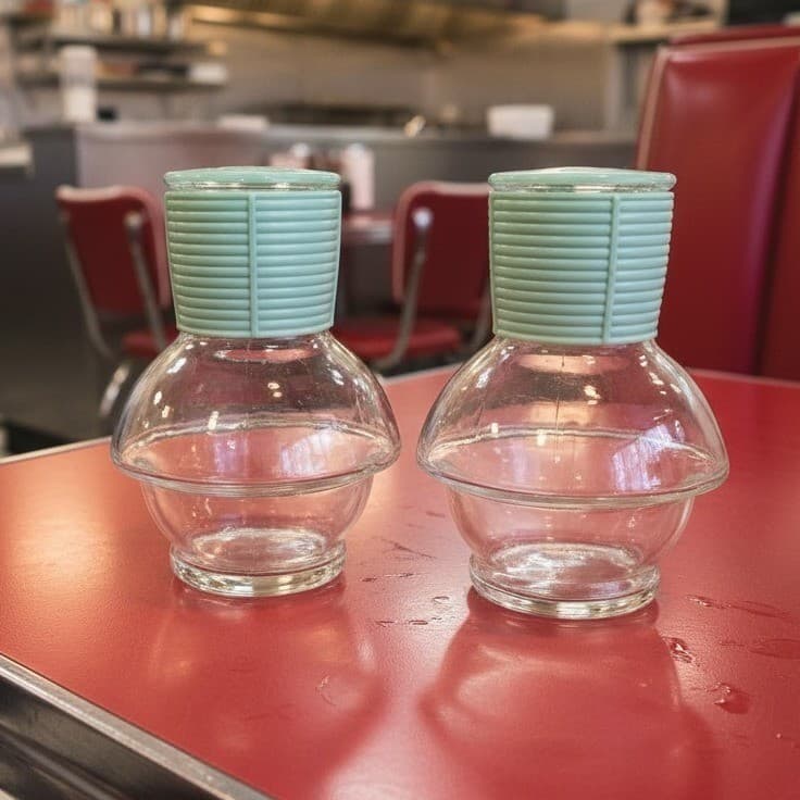 McKee Hottle Glass Decanters, Set of 2, Vintage Glasbake Coffee Tea Servers