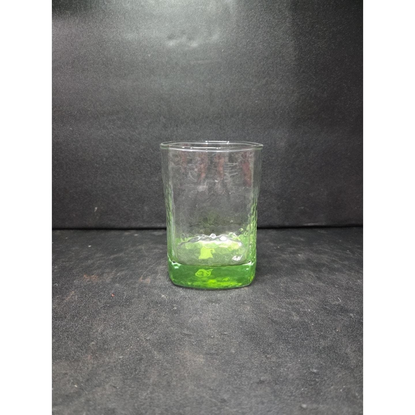 Crisa Style Lime Green Hammered Lowball Tumbler, Square Thumbprint Drinkware