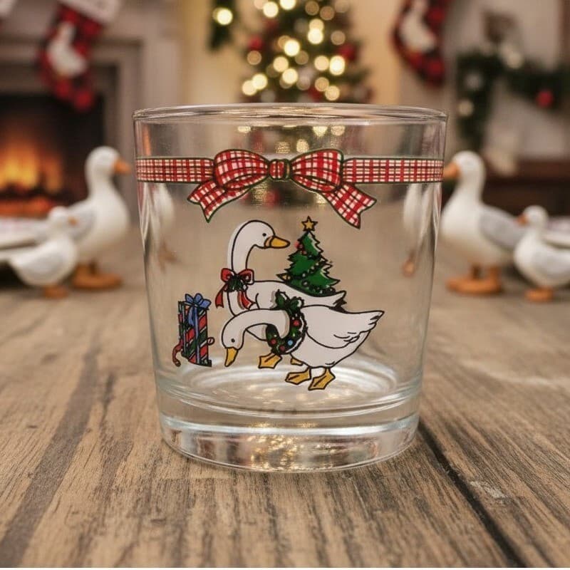 Anchor Hocking Christmas Memories Lowball, Vtg Old Fashioned Glass, Replacement