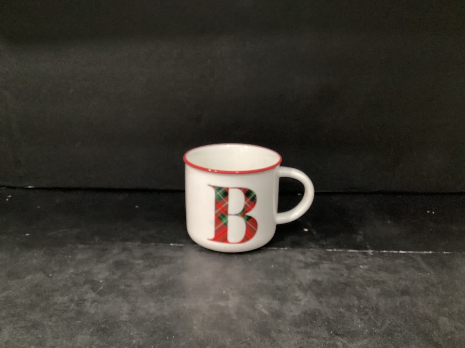 Bee & Willow Home Plaid Monogram Mug Personalized Letter B 16 oz Large Cup
