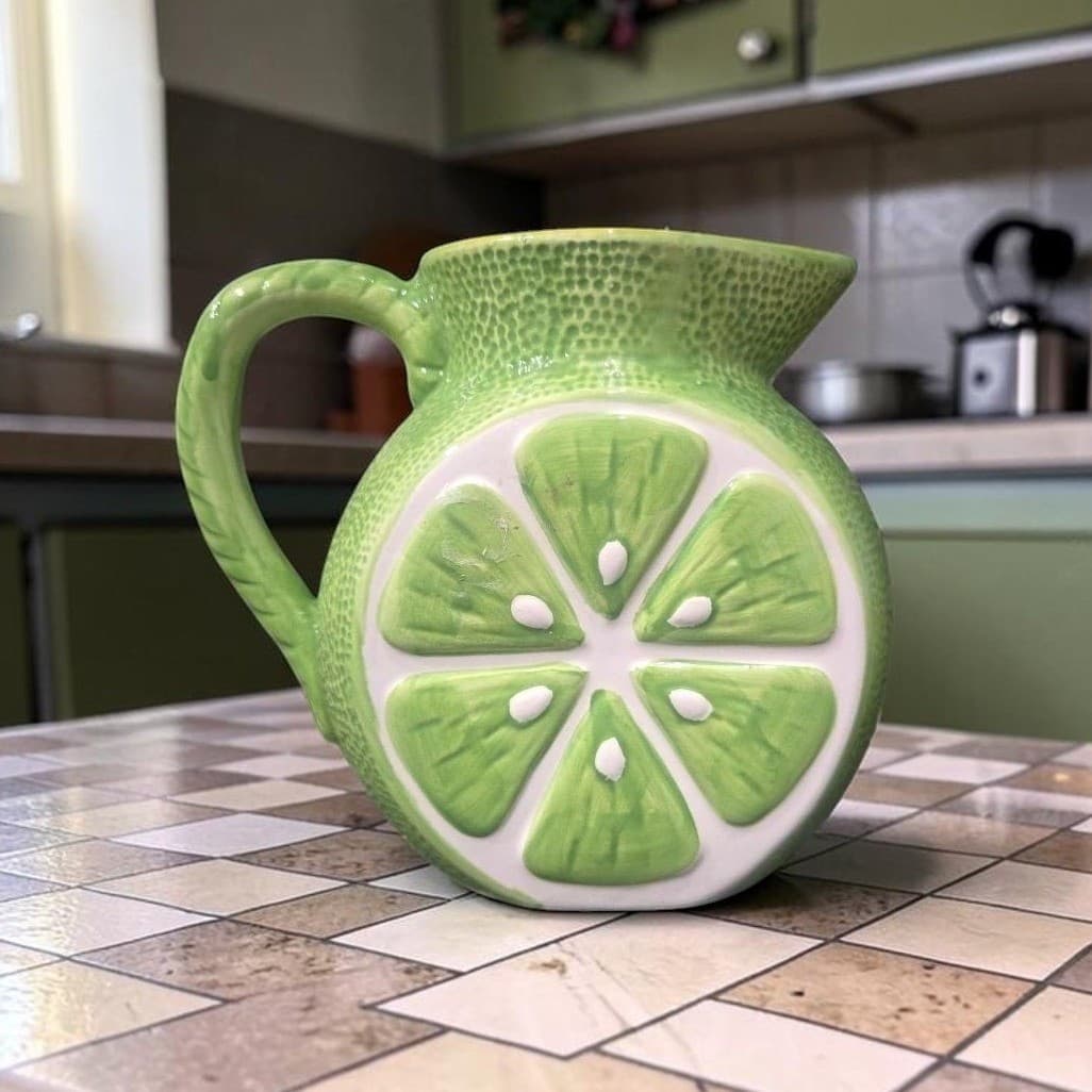 Alco Industries Lime Ceramic Pitcher, Vintage Green Jug, Replacement Tableware