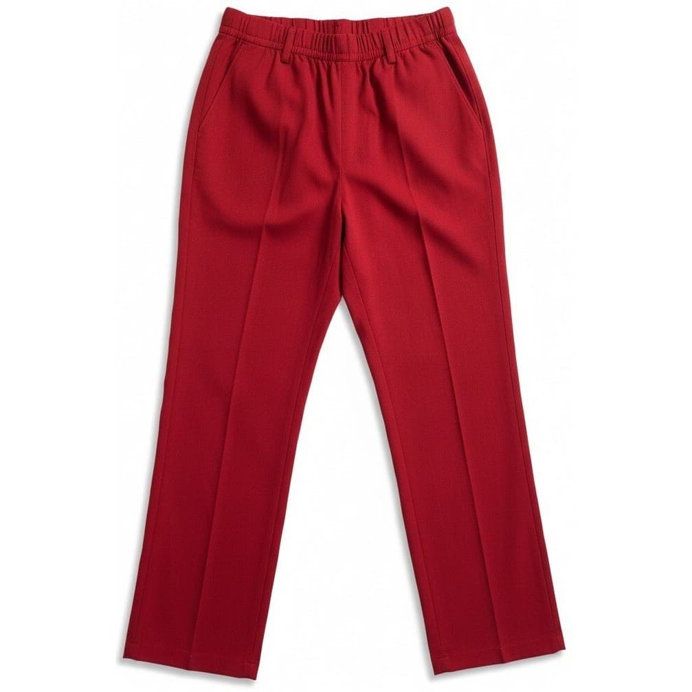 Suburbans Vintage Red High Waisted Pleated Straight Leg Pants, Woman's Size 10
