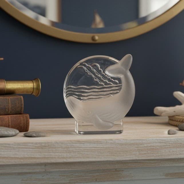 Partylite Orca Whale Tea Light Candle Holder, Frosted Glass Votive, Replacement