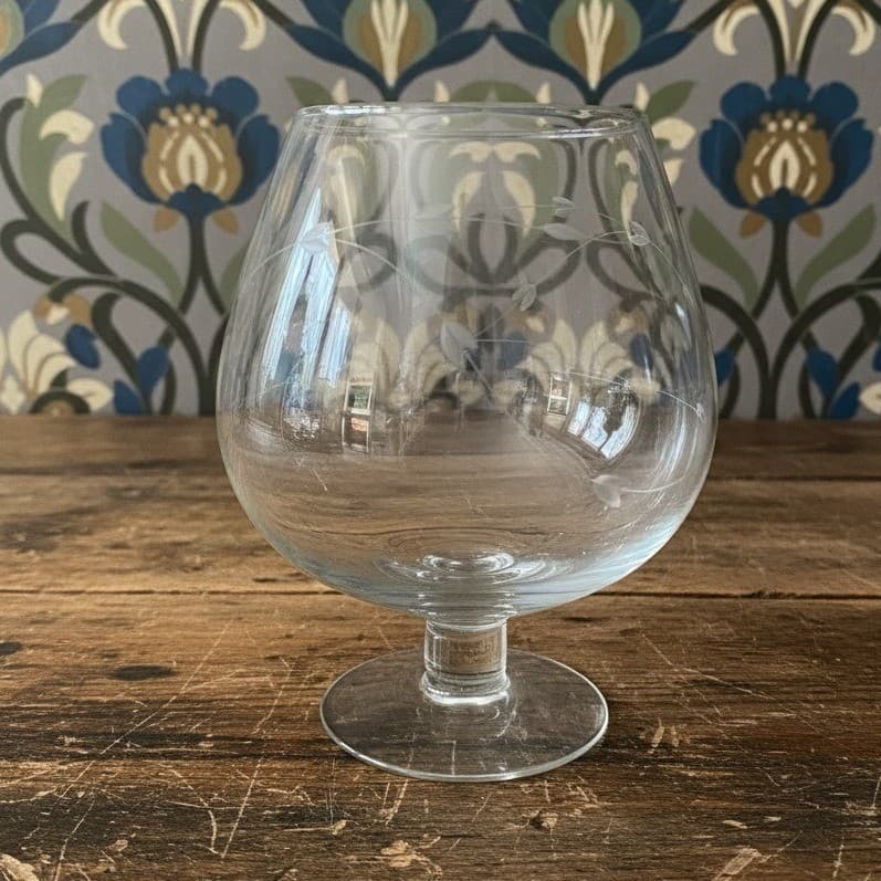 Princess House Heritage Punch Bowl, Etched Floral Crystal, Vintage Serveware