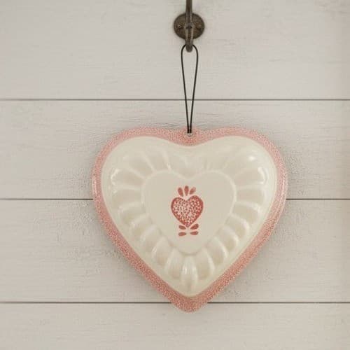 Hartstone Ceramic Heart Shaped Wall Art, Vintage Speckled Puff Sponge Design