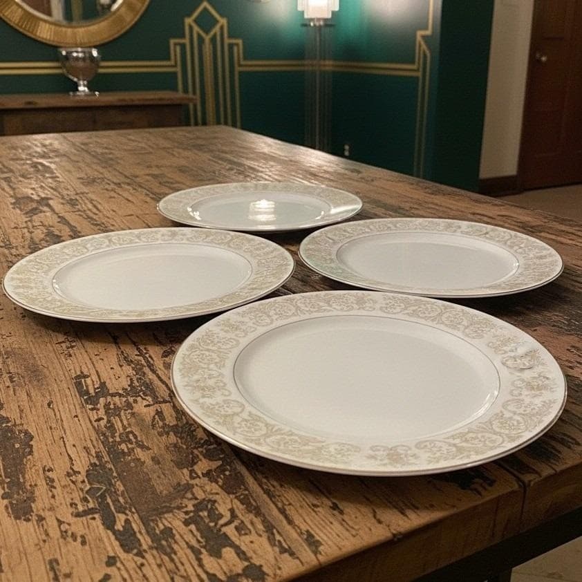 Regal Diamond China Citrus Dinner Plates, Set of 4, Multicolor Floral Tableware