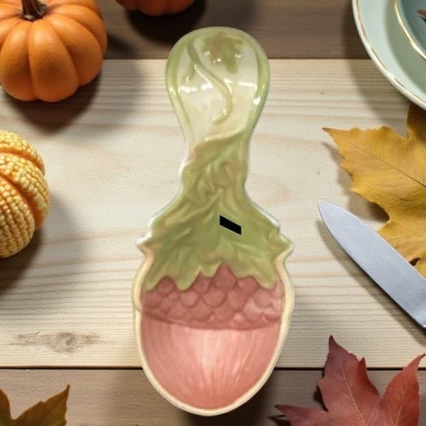 Cracker Barrel Harvest Spoon Rest, Autumn Ceramic Holder, Seasonal Tableware