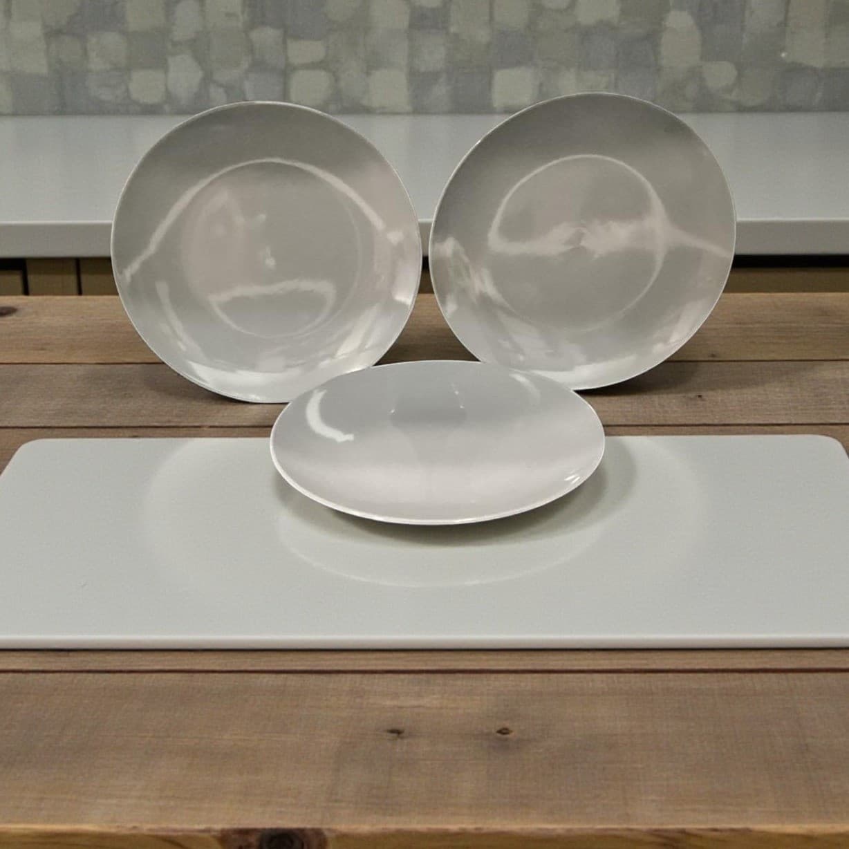 Royal Norfolk Grey Dinner Plates, Set of 3, Neutral Dinnerware, Tableware