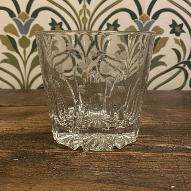 Princess House Heritage Crystal Ice Bucket, Etched Floral Serving Bowl, Barware