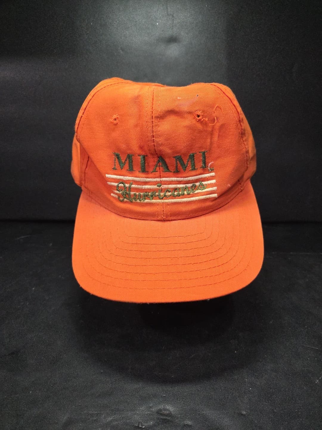 Miami Hurricanes SnapBack OSFA Strap Hat Cap Made In USA Vintage Orange Cap