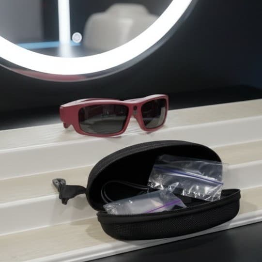 Vantrue Video Recording Smart Sunglasses Pink Matte Frame with Case and Cable