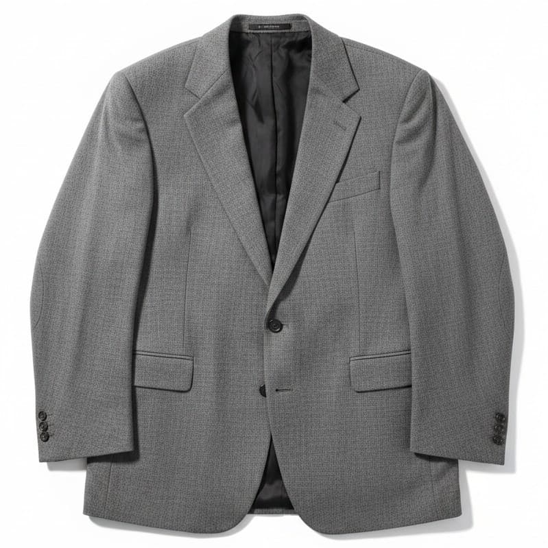 Haggar Clothing Gray Textured Two Button Blazer, Men's 42S Sport Coat Jacket