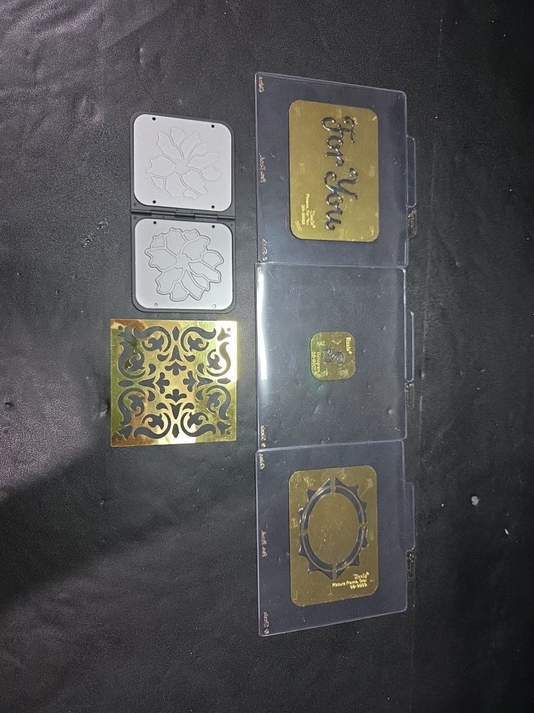 Sizzix Simple Impressions Brass Stencils, Lot of 5, Scrapbooking Craft Embossing